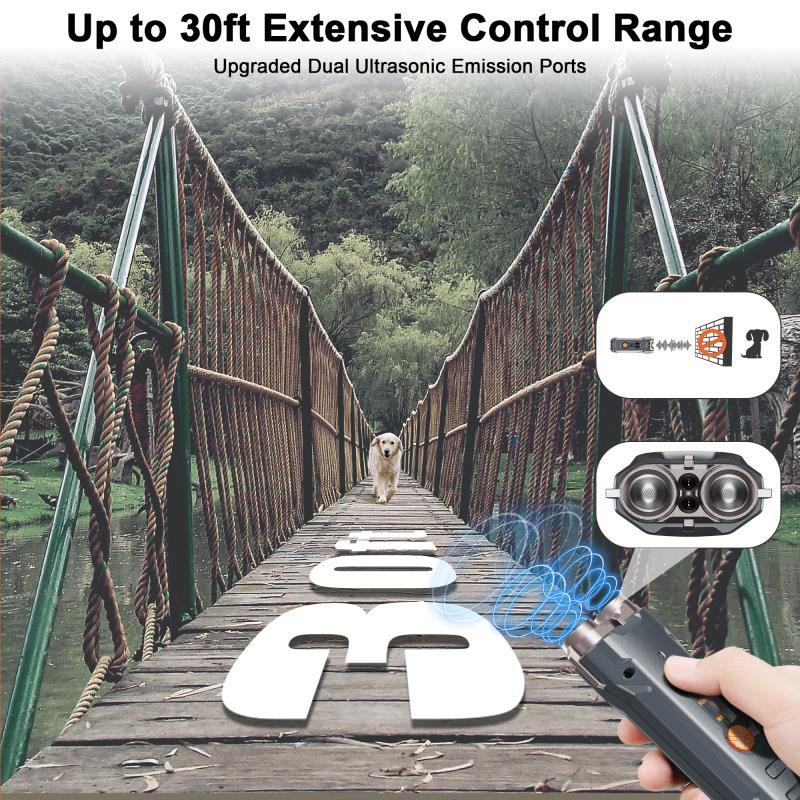 Portable 10 Meter Ultrasonic Dog Training Anti Bark Device Dog Bark Deterrent Ultrasonic Dog Repeller Rechargeable