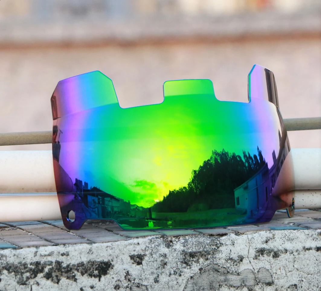 Universal Fit American Football Helmet Visor Rugby Rainbow Chrome Tinted Eye Shield Visors with Clips 241015