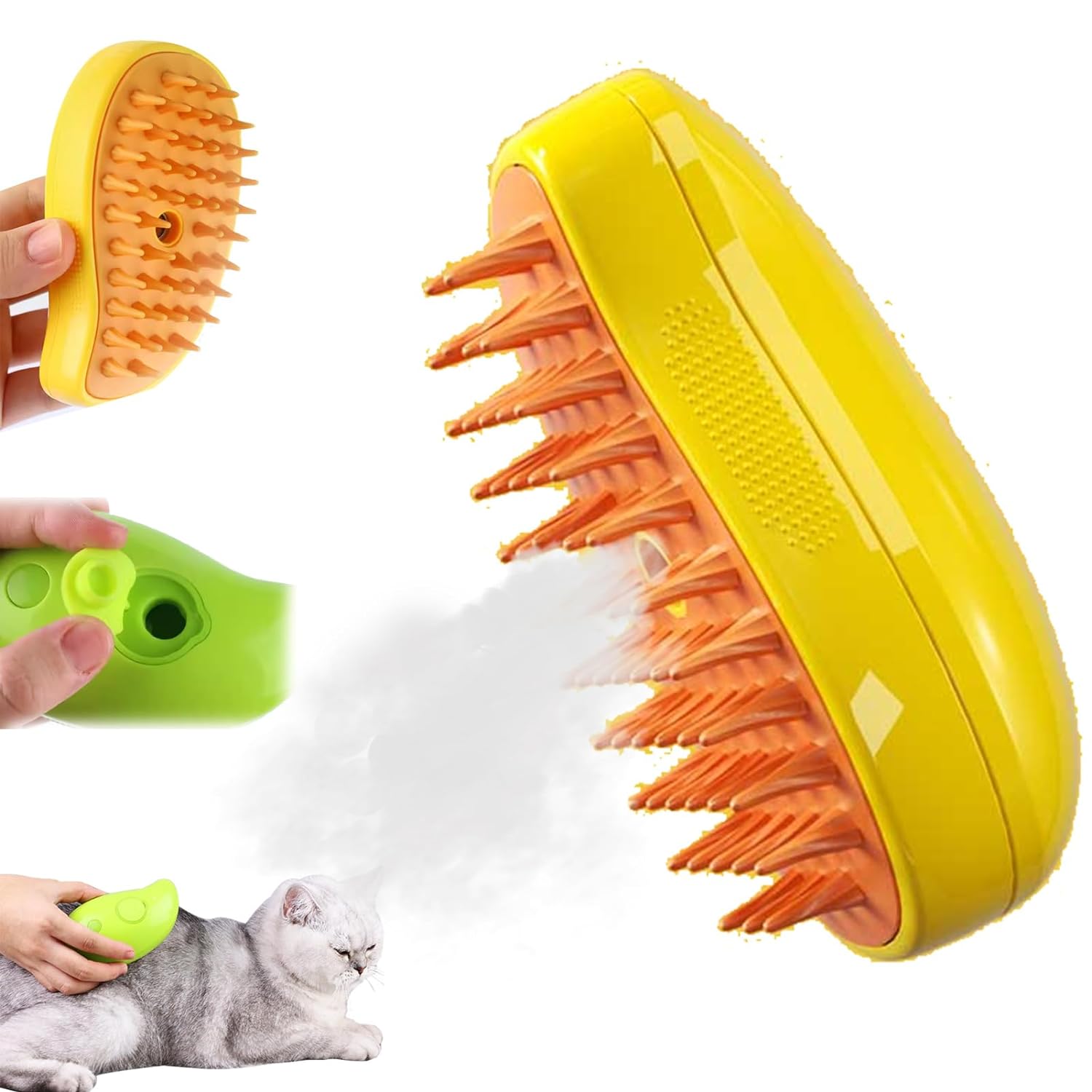 2024 New 3 in 1 Pet Grooming Hair Massage Comb Multifunctional Self Cleaning Hair Remover Electric Spray Steam Cat Hair Brush