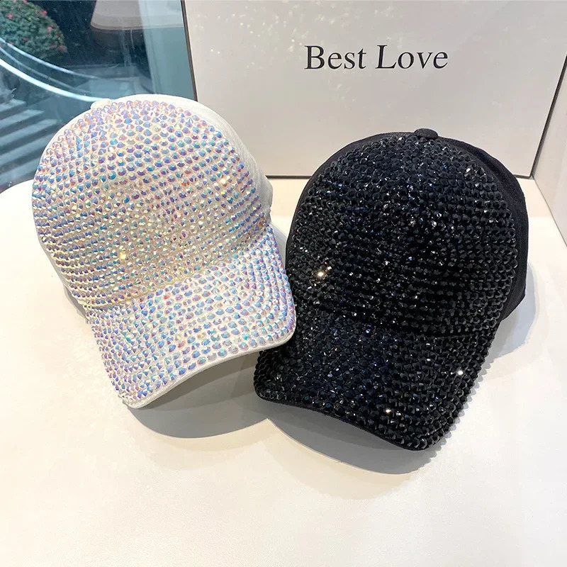 Summer Womens Baseball Cap Spring Autumn Rhinestone Caps Fashion Personality Street Hiphop Hats For Female 241014