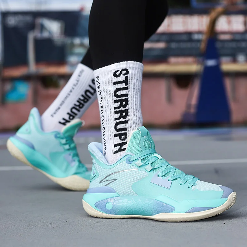 Professional Green Basketball Shoes Men High Quality Non-slip Women's High Sneakers Outdoor Streetwear Basketball Mens Trainers