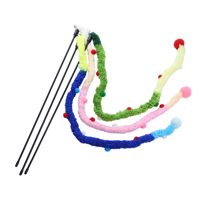 New plush strip cat-teasing stick Soft plush toy interactive self hi pet supplies