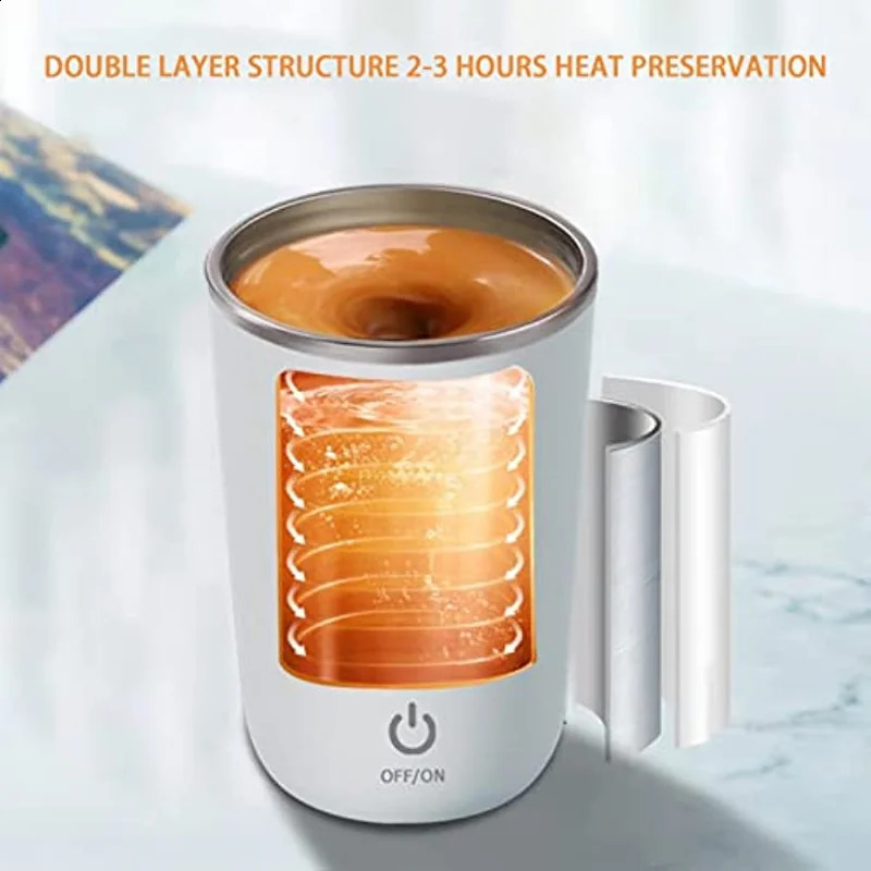 USB Rechargeable Automatic Self Stirring Magnetic Mug Stainless Steel Coffee Milk Mixing Cup Blender Smart Mixer Water Bottle 241015