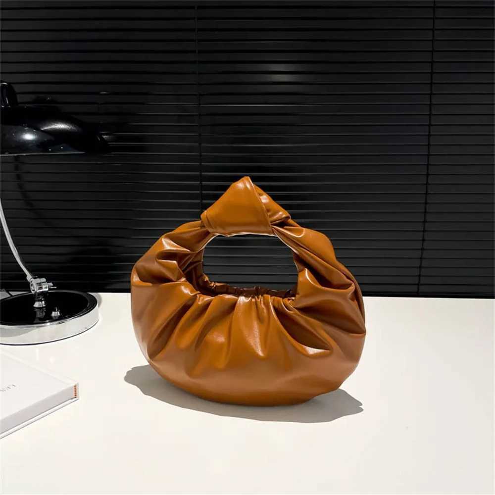 2023 Casual Soft PU Shoulder Bags Mini Small Top-Handle Bags Square Pleated Clutch Purse for Women Girls Y250725