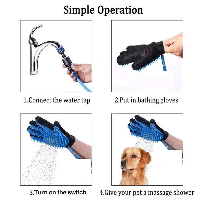 2021 New Multi-function Pet Product Bathing Massage Shower Spray Tool, Dog Shower Brush, Pet Grooming