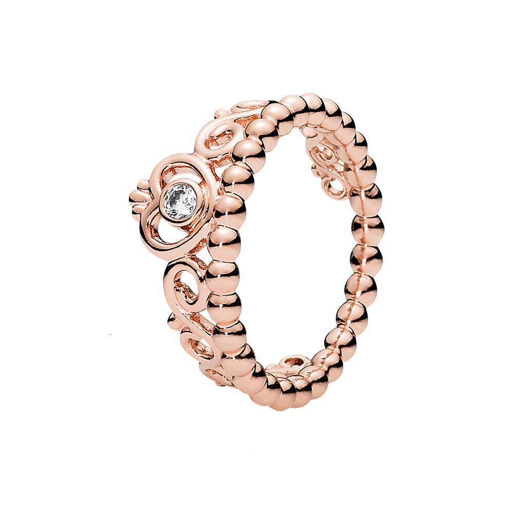 925 Sterling Silver Sparkling Wish Moon Tilted Heart Crown Flower Clear Zircon CZ Rings For Women Wedding Jewelry Designer Ring Gift Wholesale