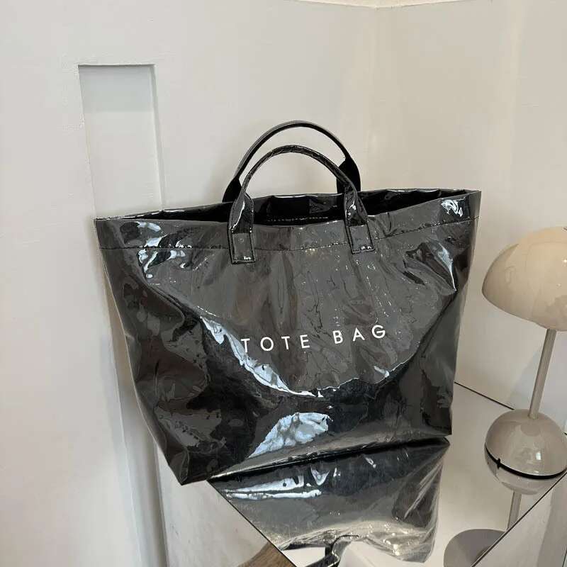 Paper Tote Vintage for Women New Style Commute Handbag with Large Capacity Shopping Bag Trendy