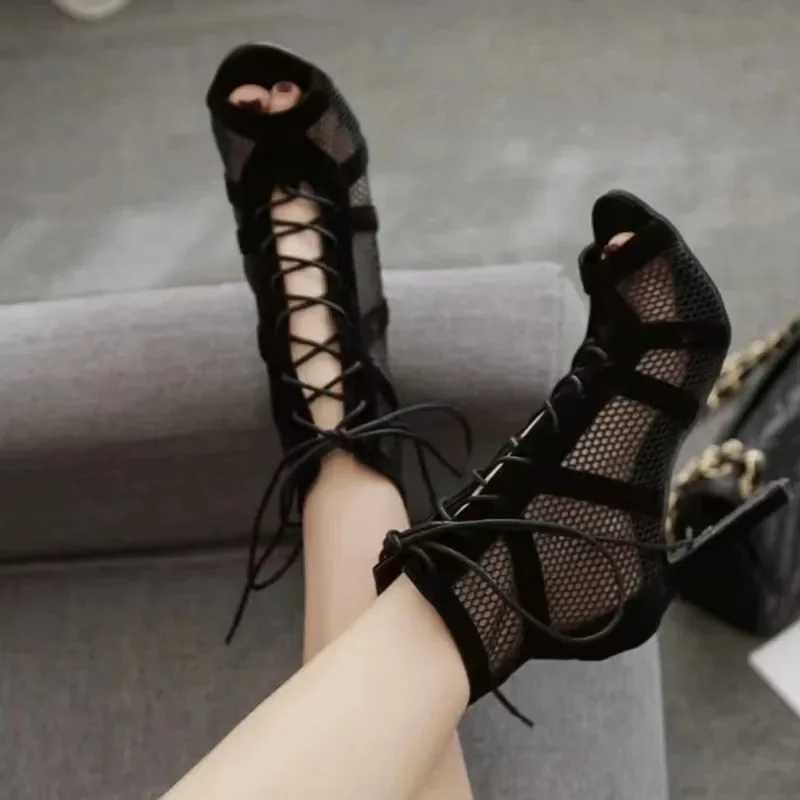 New womens shoes sandals summer trend top dance shoes black ballroom boots salsa tango shoes girls fashion party website 2024 Y241014