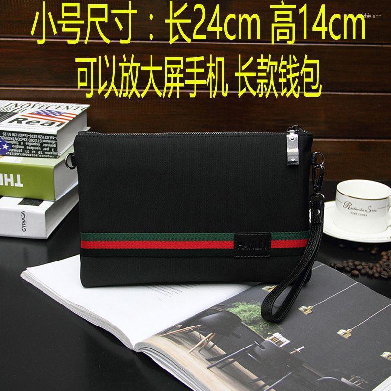 Clutch Bags Canvas Handbag Striped Contrast Color Men's Lightweight Commuter Casual Long Wallet Unisex Fashion d56b