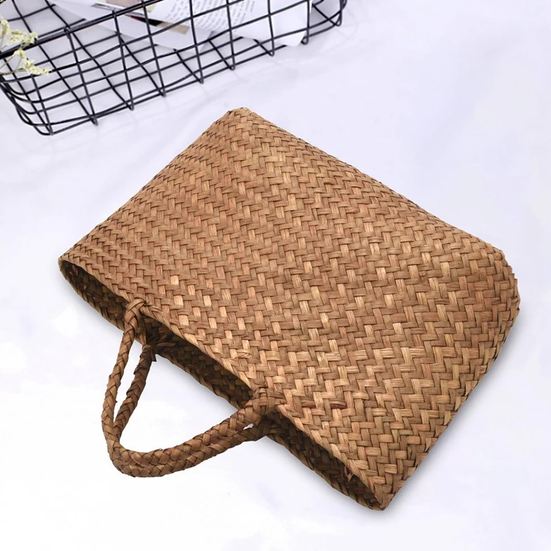 Leisure Grass Bag Natural Willow Handbag Womens Woven Garden Handmade Mini Lattan 241014