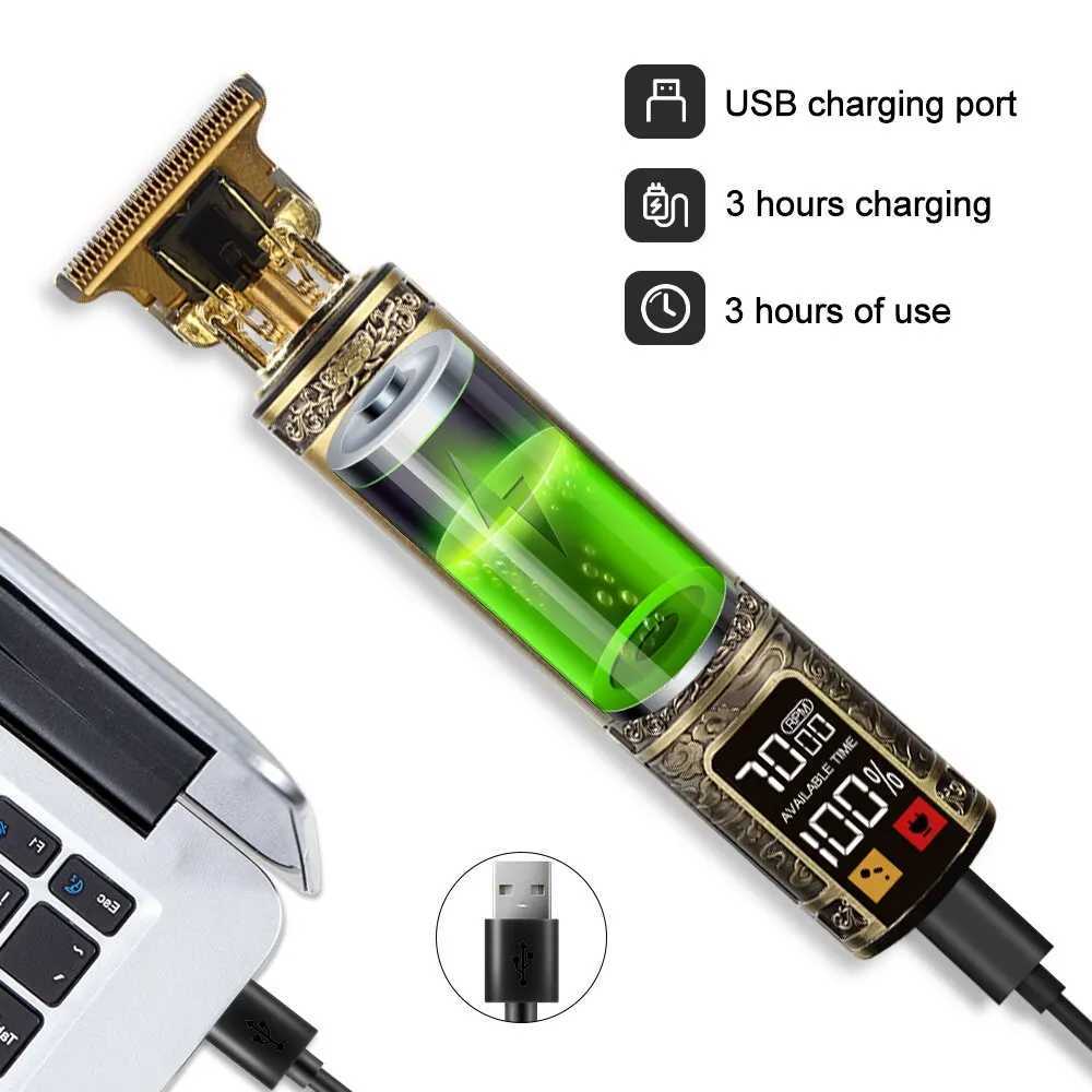 T9 Wholesale Hair Clipper Vintage Professiona Beard Trimmer Electric Maquina T9 Haircut Machine Hair Cutting Machine ClippersXJ2410