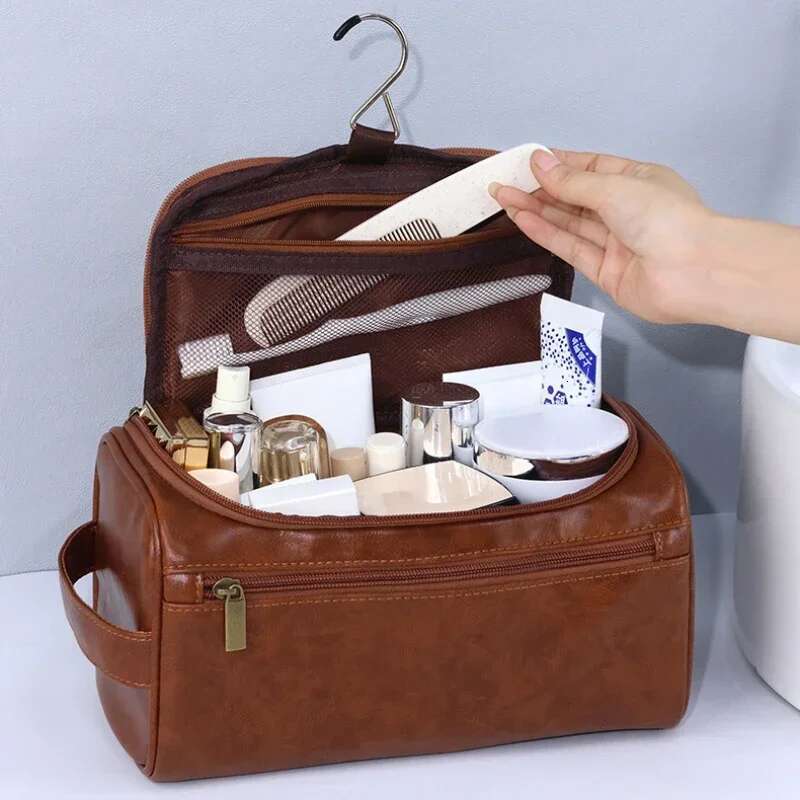 2025 NEW Vintage Toiletry Men Bag Travel Necessary Business Cosmetic Makeup Cases Male Hanging Storage Organizer Wash Bags zhanyishengli