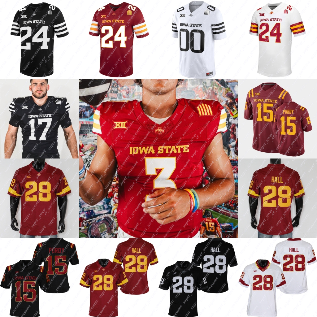 Iowa State Cyclones Football Jersey Rocco Becht Brock Purdy Breece Hall Allen Lazard David Montgomery Jaylon Jackson 28 Hansen Jaylin Noel Jayden Higgins FREYLER