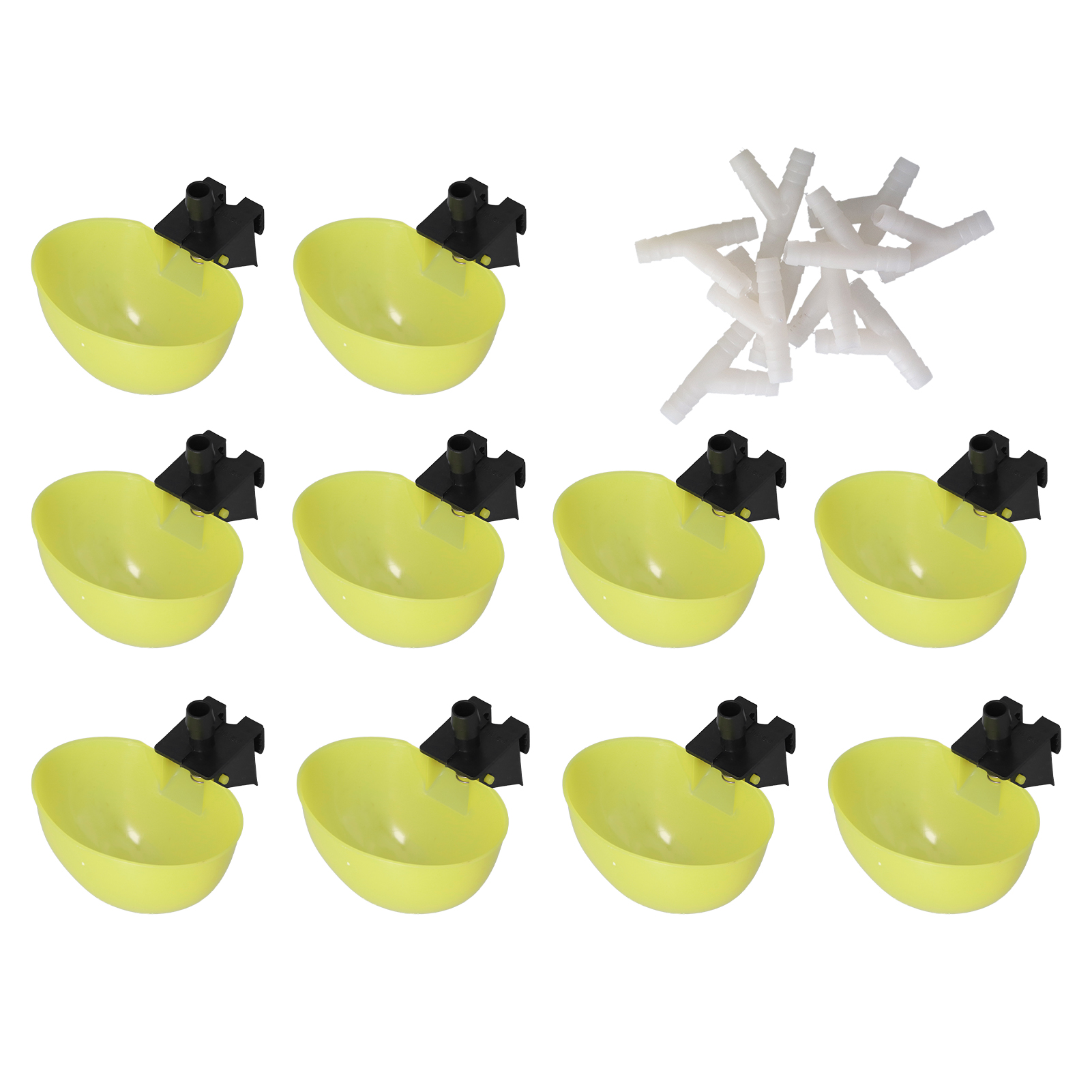 Automatic Bird Drinker Cups Automatic Poultry Waterer Deepen Design Large Capacity with Tee for for Pet Bird for Parrots