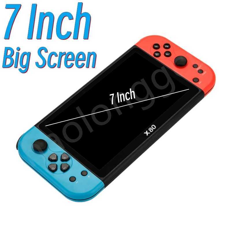 Newest X80 Portable Game Console 7 inch Screen Handheld Game Player Quad Core 16GB 10000 Free Games For PS/MAME HD TV Out Z241015