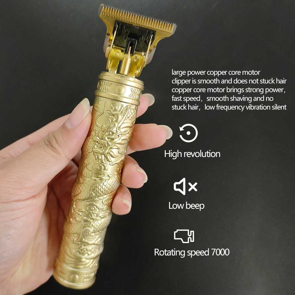 New 2022 Mens Electric Shaver Vintage T9 0mm Hair Cutting Machine Beard Trimmer Hair Clipper For Men Barber Shop Razor LighterXJ241207