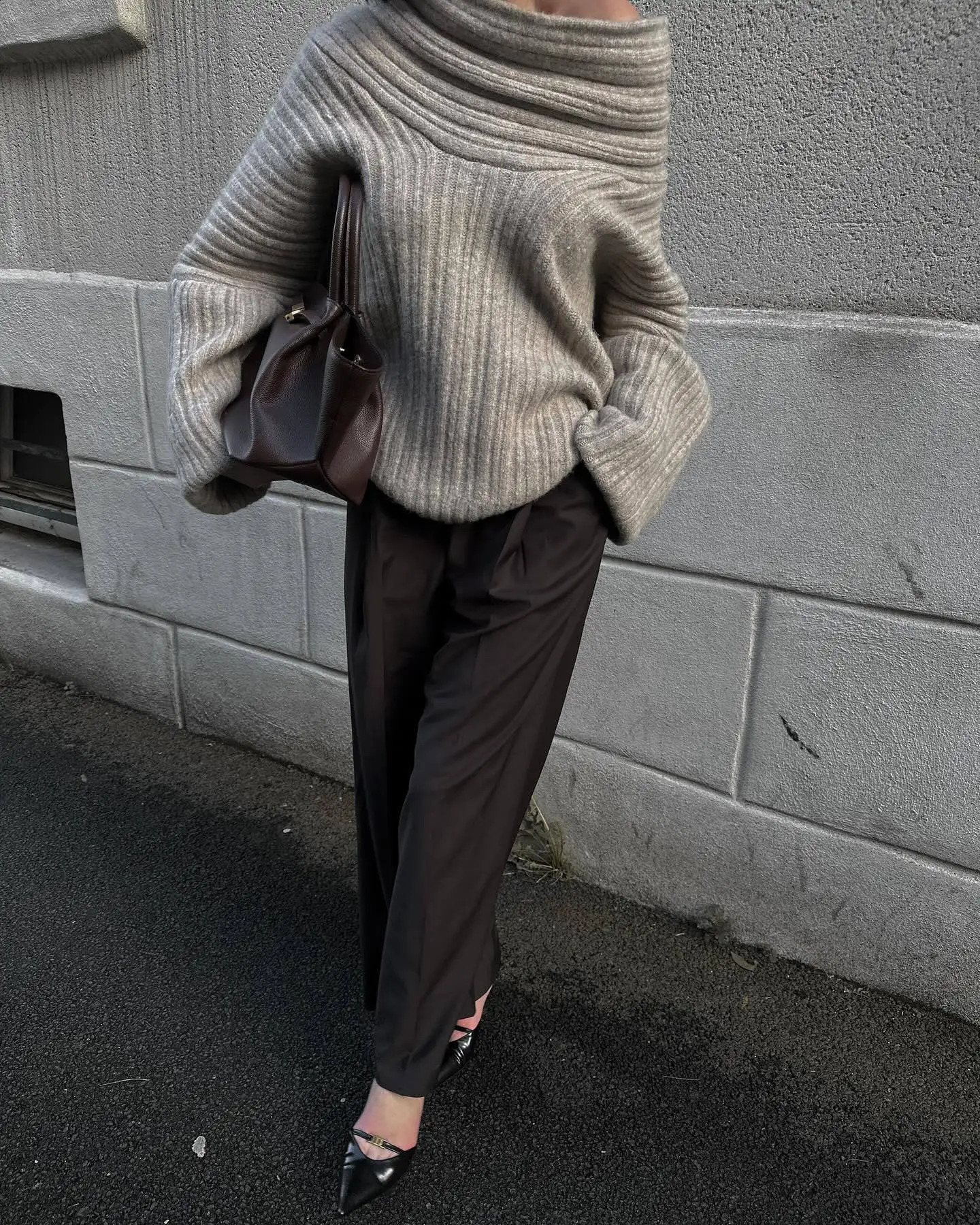 Cryptographic Winter Off Shoulder Knitted Sweaters Long Sleeve Asymmetrical Top Jersey Casual Fashion Outfits Streetwear Clothes 241010