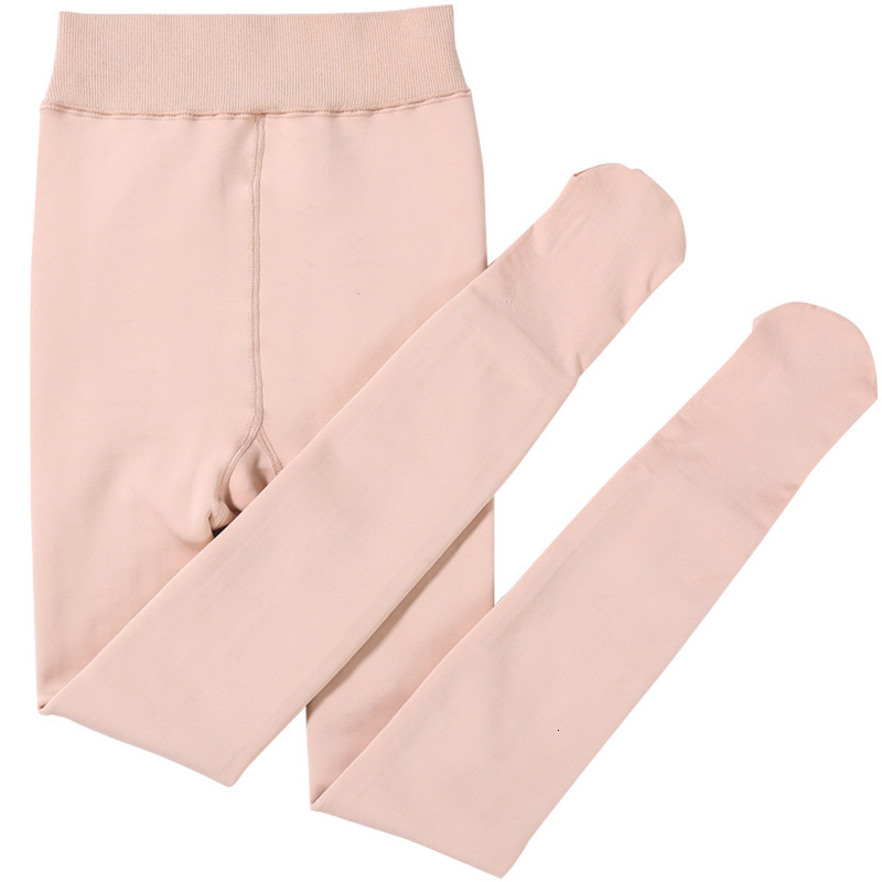 new autumn and winter plush thick one piece tight pants suitable for bare leg women with a supernatural nude feeling flesh colored long stockings fash