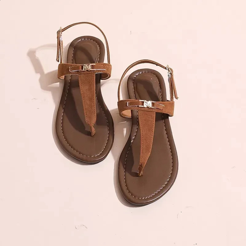 Womens Shoes Thong Womens Sandals Fashion Daily Sandals Women Buckle Strap Flat with Outdoor Open Toe Female Shoes 241015