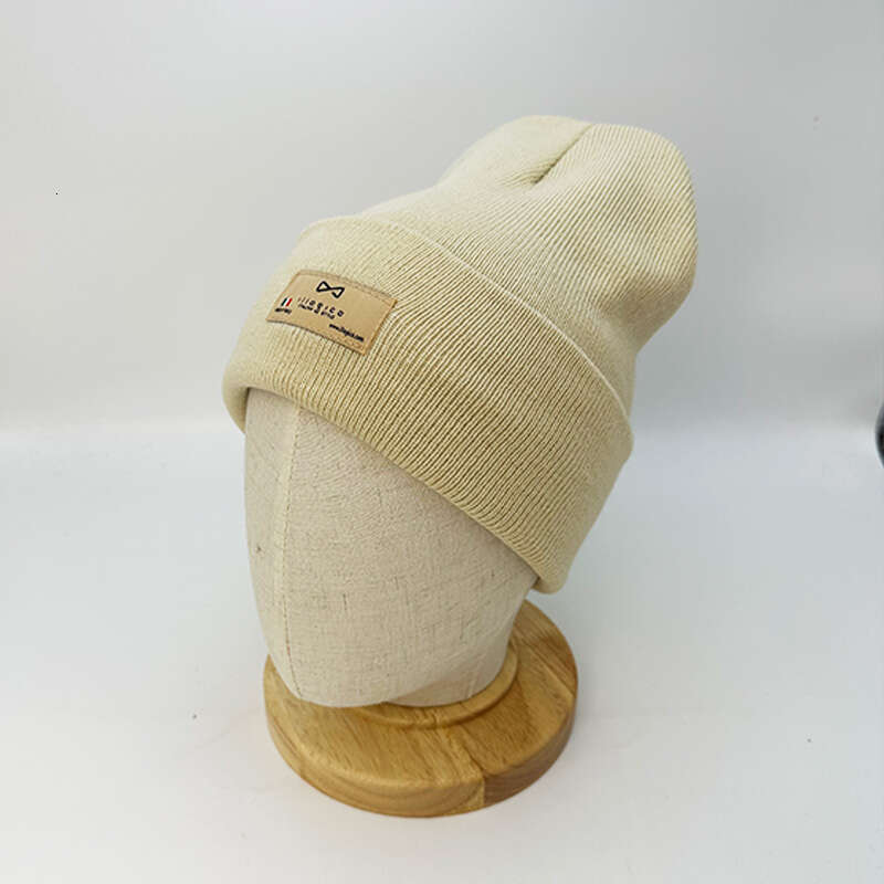 Custom Beanie beanie Patch Warm Woman Winter Thermal Plain Knitted Hats Men Woven one Acrylic Caps Gorros bonnet