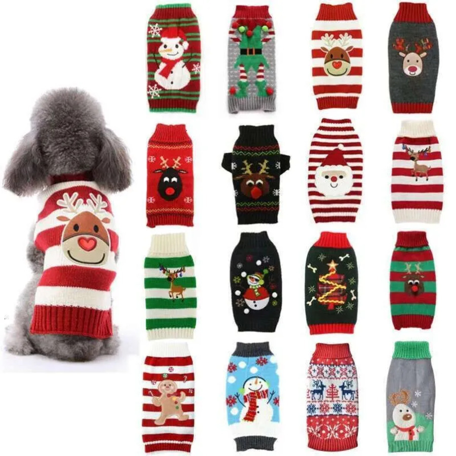 Pets Reindeer Warm Cute Cartoon For Costume Christmas Sweater Puppy And Cat Jumper Knitwears Winter Dog Clothes 285