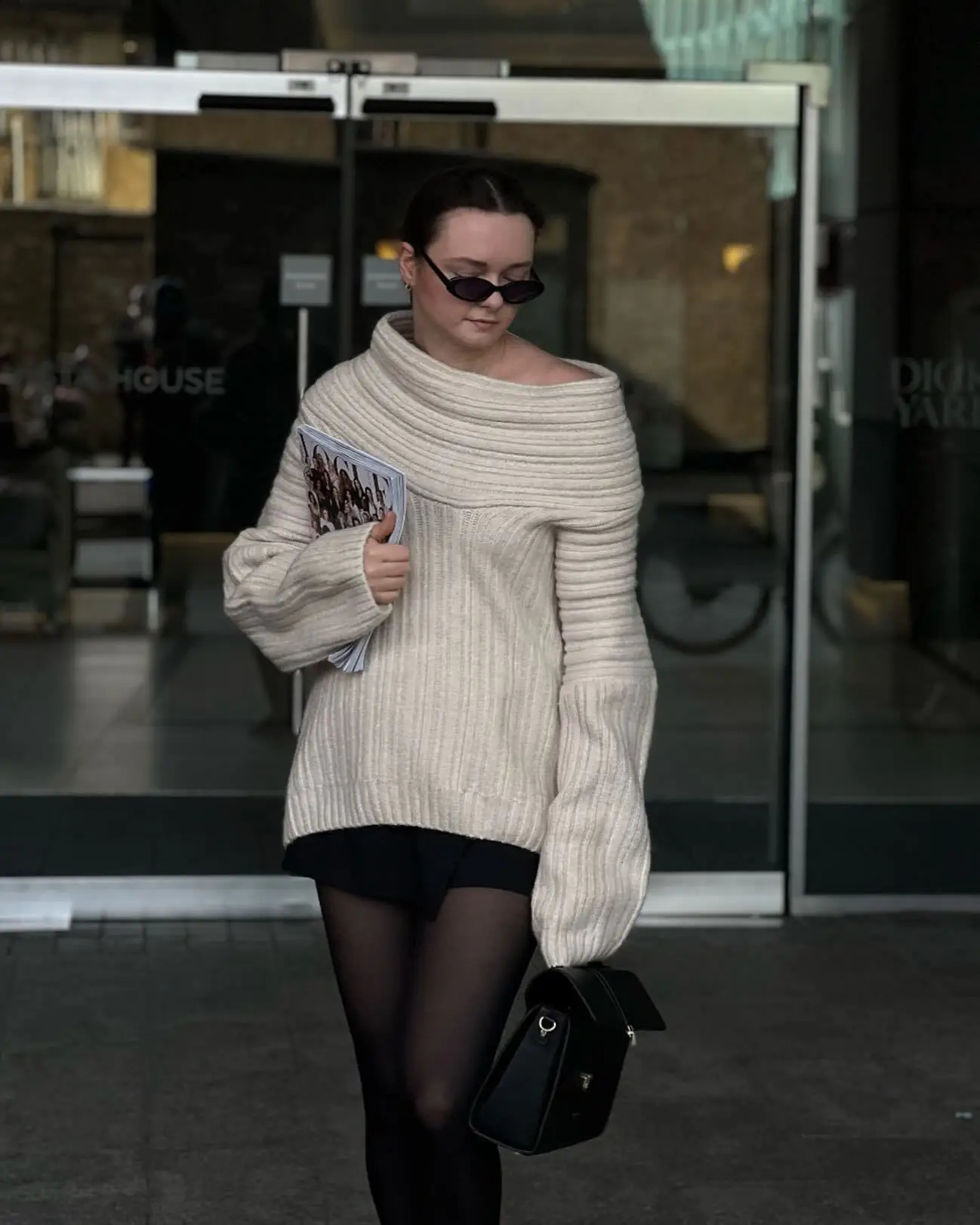 Cryptographic Winter Off Shoulder Knitted Sweaters Long Sleeve Asymmetrical Top Jersey Casual Fashion Outfits Streetwear Clothes 241010
