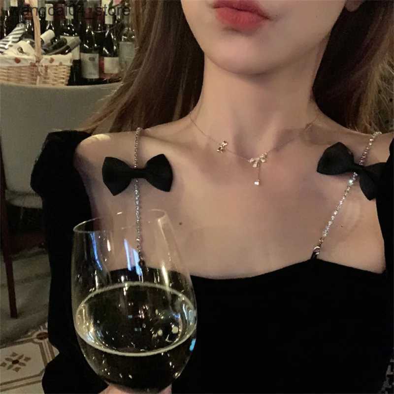 Pendant Necklaces 2024 Trending Fashion Bow Pendant Necklace For Women Korean Sweet Romantic Clavicle Chain Choker Birthday Party Jewelry Gift New L24 - view 6