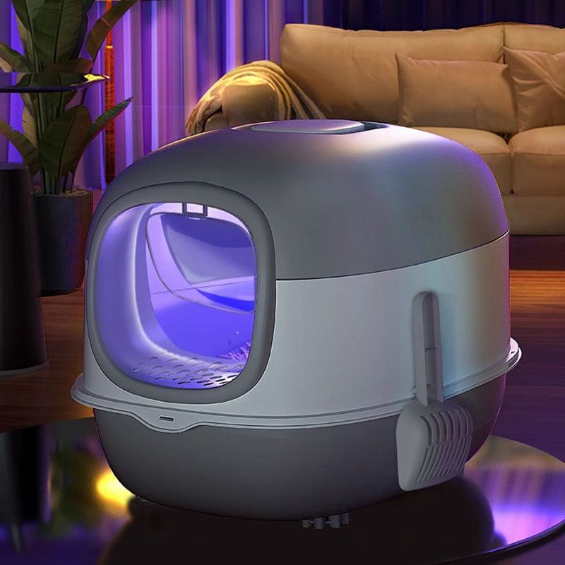 Automatic Cleaning Cat Litter Box Large Portable Scraper Cute Basket Villa Door Cat Toilet Feeder Arenero Para Gato Pet Products