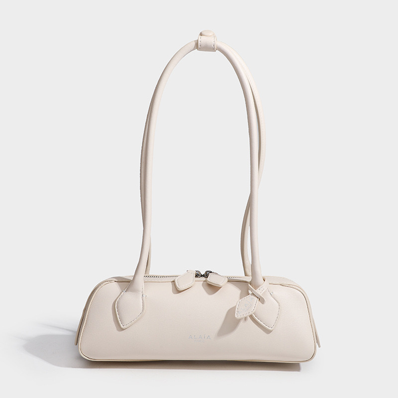 Cowhide Shoulder Bags for Women - Tubular Handles Handbag in Elongated Shape, 2024 New Arrivals dh5727163