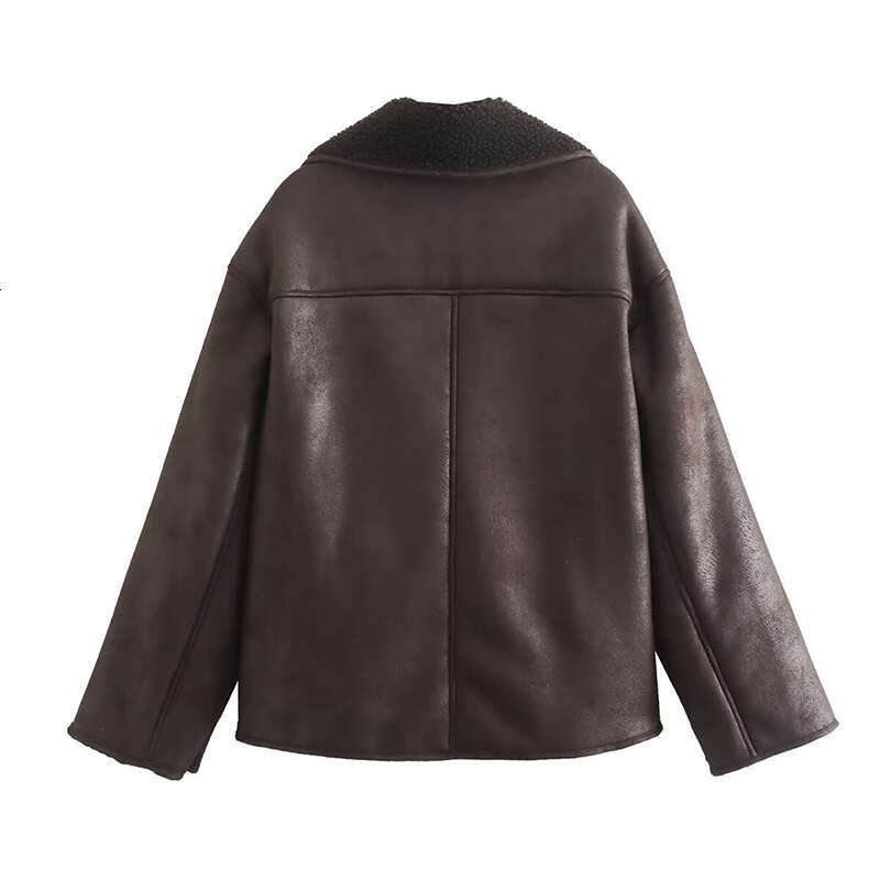 SIYANG Woman Thick Faux Leather Jackets For Women Autumn Winter Warm Wool Blends Coats Demi-Season Plush Jacket Outerwear