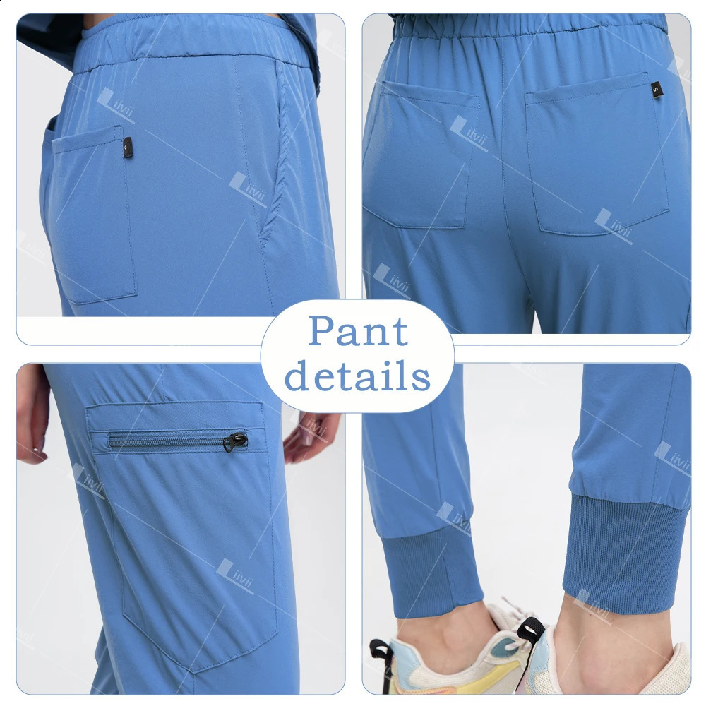 Scrubs Uniform Suit Short Sleeve Fashion Topjogger Pants Set Nursing Uniform Women Multicolor Pet Doctor Scrub Workwear 241014