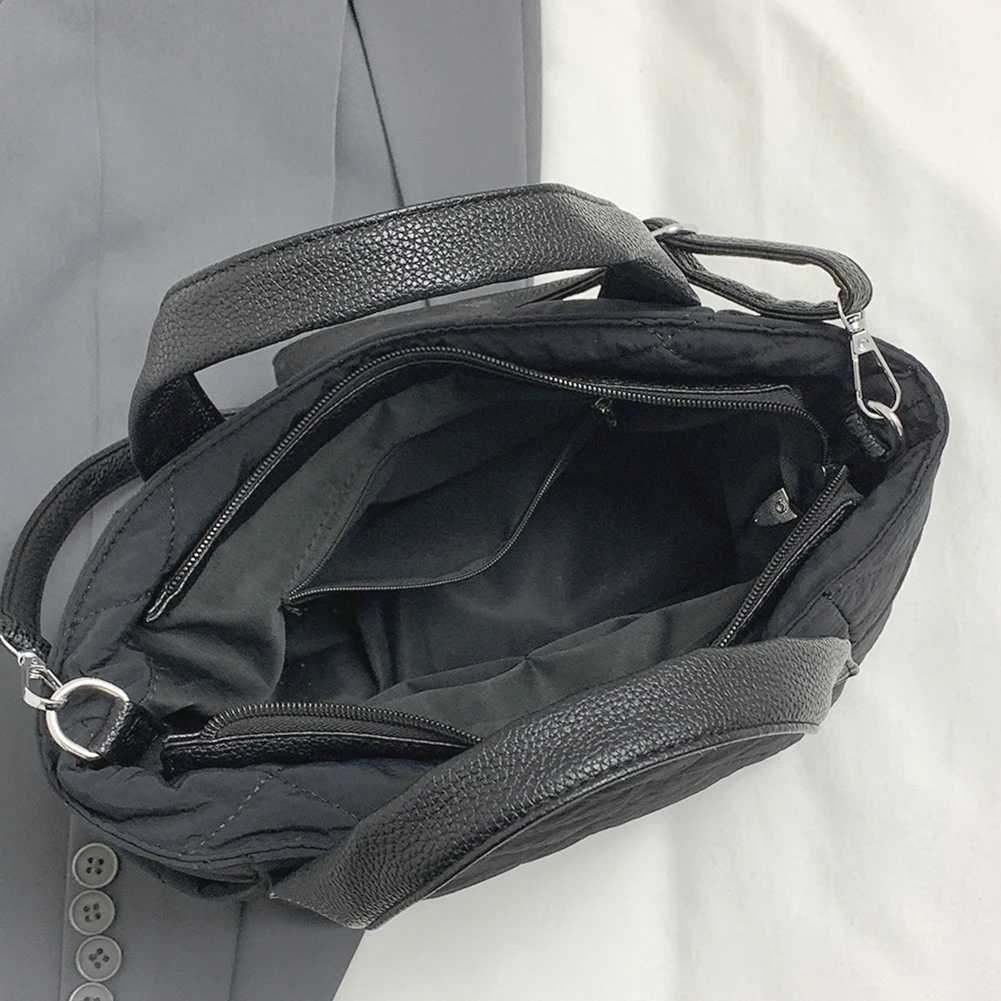 Ladies Quilted Fashion Shoulder Bag Large Capacity Casual Tote Handbag Adjustable Strap Padded Crossbody Purse Simple Satchel 241018