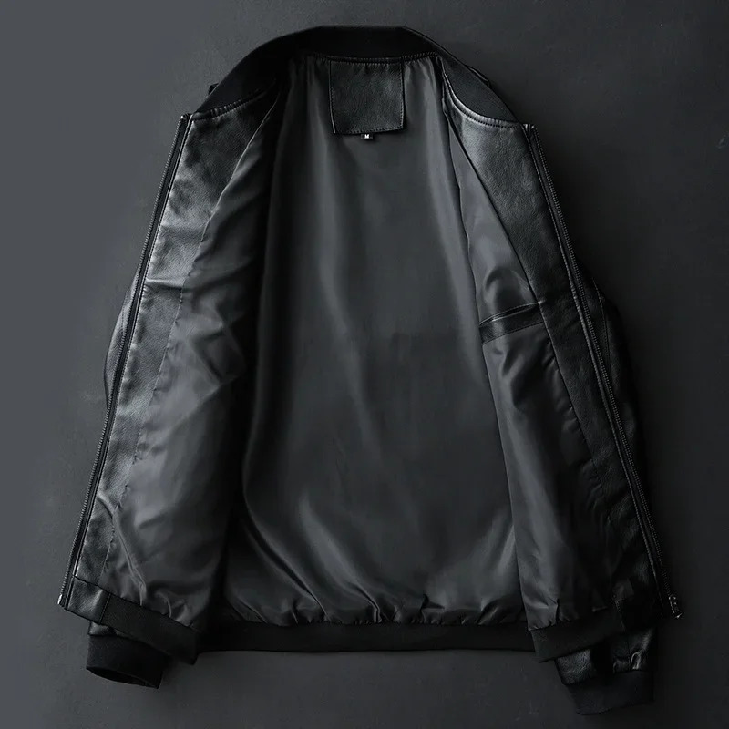 Plus Size 8XL 7XL Winter Leather Jacket Coat Men Bomber Motorcycle PU Causal Vintage Black Biker Pocket Zipper Jackets y240930