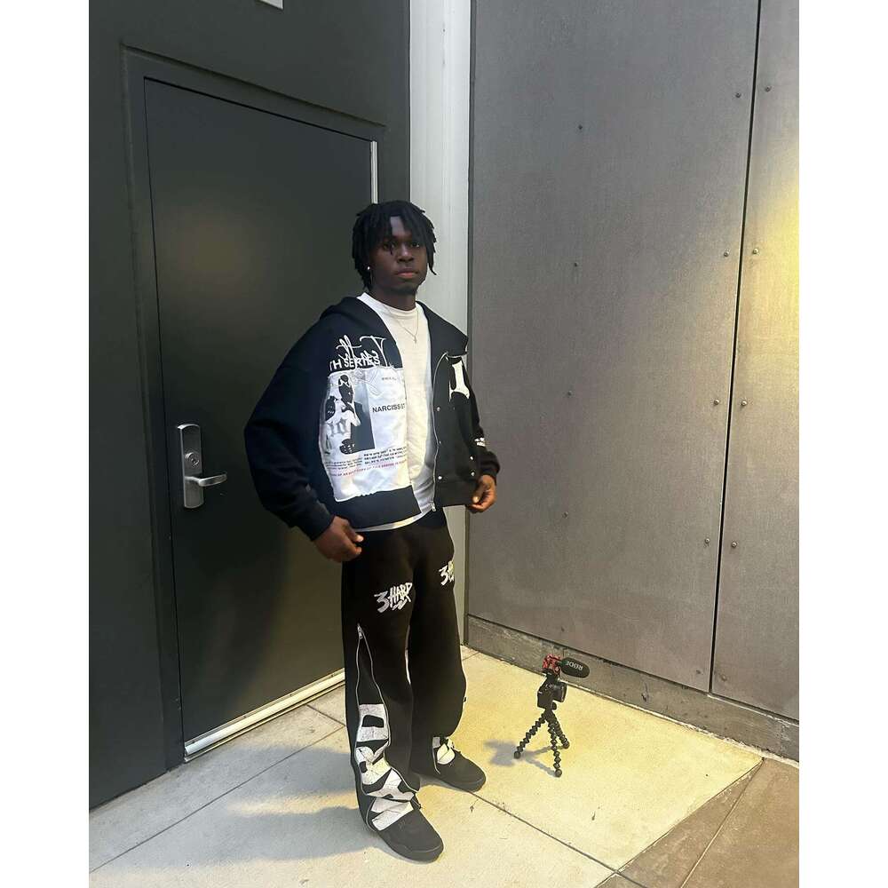 NARCISSIST Streetwear Hoodies Retro Black Patch Zip Up Hoodie Y2k Haruku Hip Hop Gothic Patchwork Jacket Coat Men Clothing