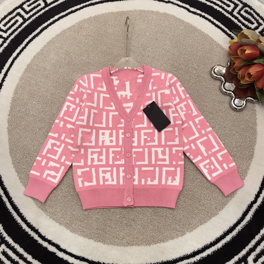 Letters Printed Kids Knitted Sweaters Cardigan Spring Autumn Children Sweatshirt Child Jackets Girls ClothesW251204