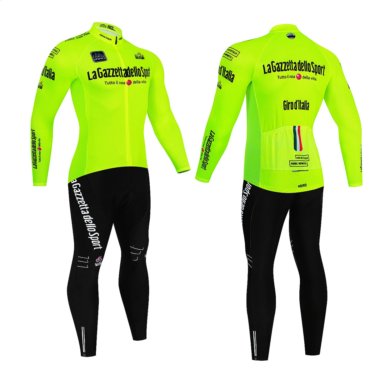 Italian cycling sportswear set mens clothing set long sleeved MTB cycling pants cycling bib Ropa Ciclismo 241009