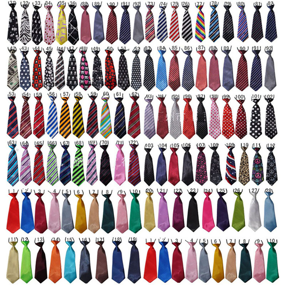 50/100PC Dog Tie Stripes Dot Solid Large Dog Neckties Elastic Dog Accessoress Big Dogs Supplies Dog Accessories For Large Dogs