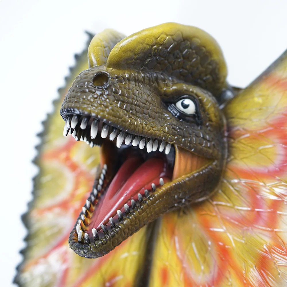 Wall Mounted Dinosaur Wall Bust Realistic Dilophosaurus Head Sculpture Wall Hanging Latex Foam Art for Bar Home Decoration 241015
