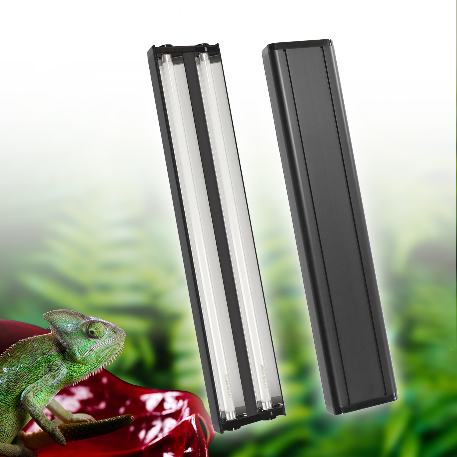 Rectangle Reptile Heat Lamp Fixture full spectrum Dual T5 fluorescent light reptile basking uva uvb lamp
