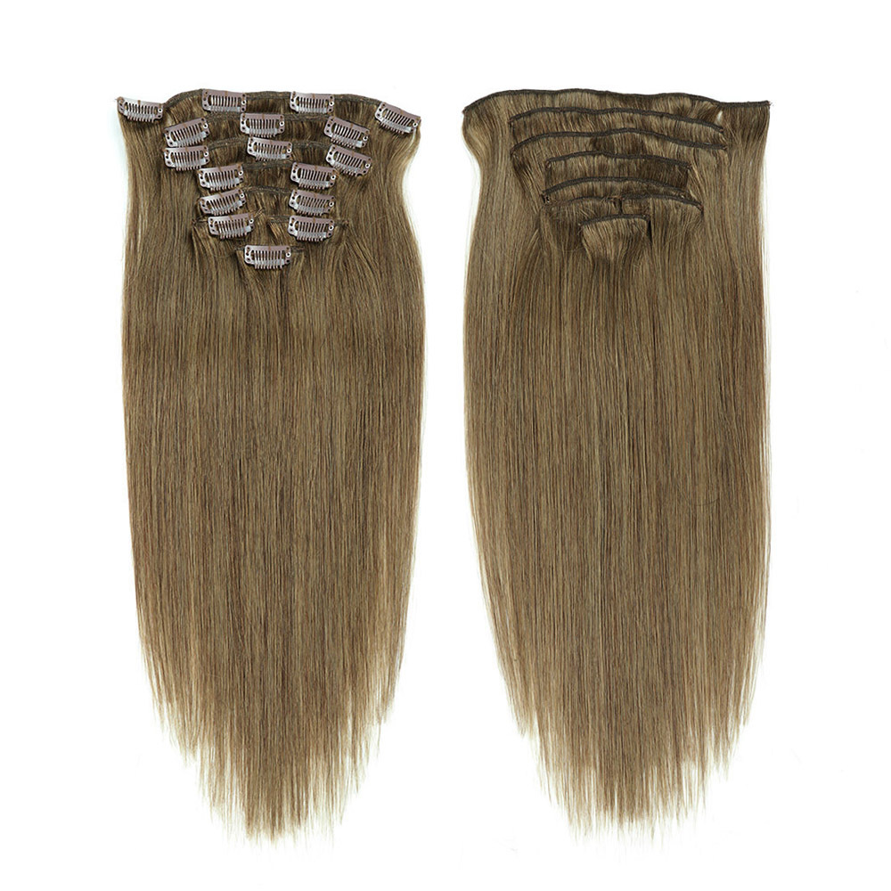 Clip In Hair Extensions 4# 2#1B# 1# 6# 8# Brazilian 100% Human Hair Products Straight Malaysian Virgin Hair 7 pieces/set 70g