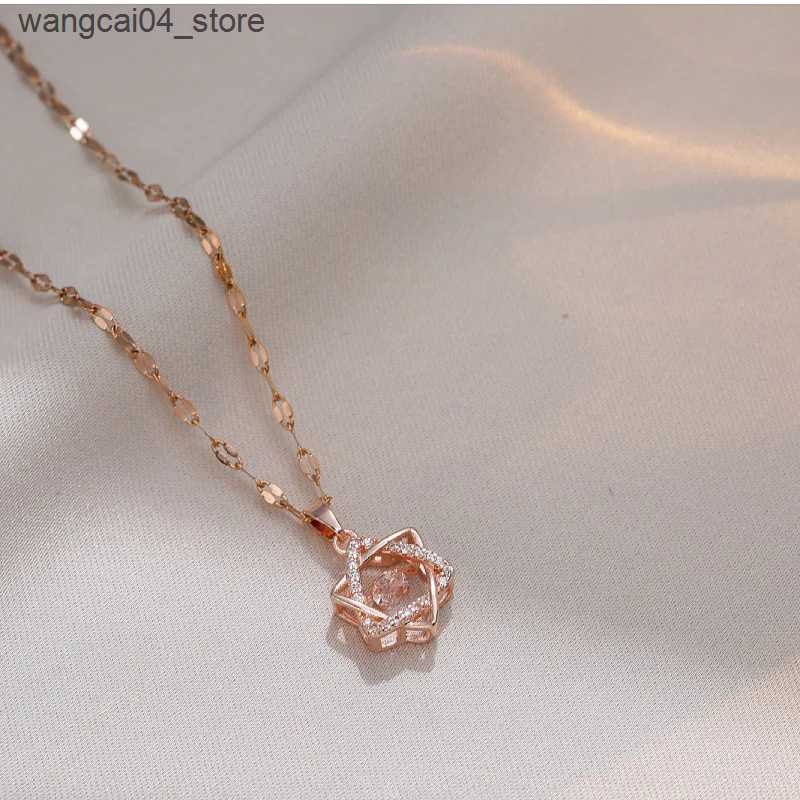 Pendant Necklaces Je Magen Star of David Sterling Necklace Women Moved Crystal Israel Judaica Hebrew Jewelry Stainless Steel Hanukkah Pendants L240910 - view 4