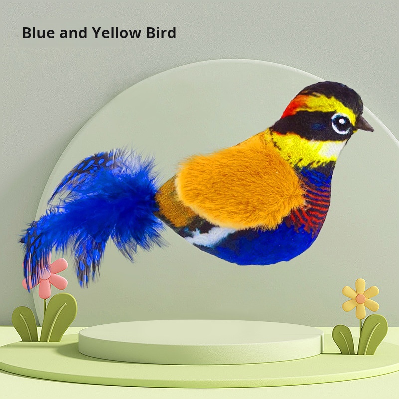Pet cat toy simulation call bird sound plush toy cat self-hilarity relief artifact hanging automatic teasing cat