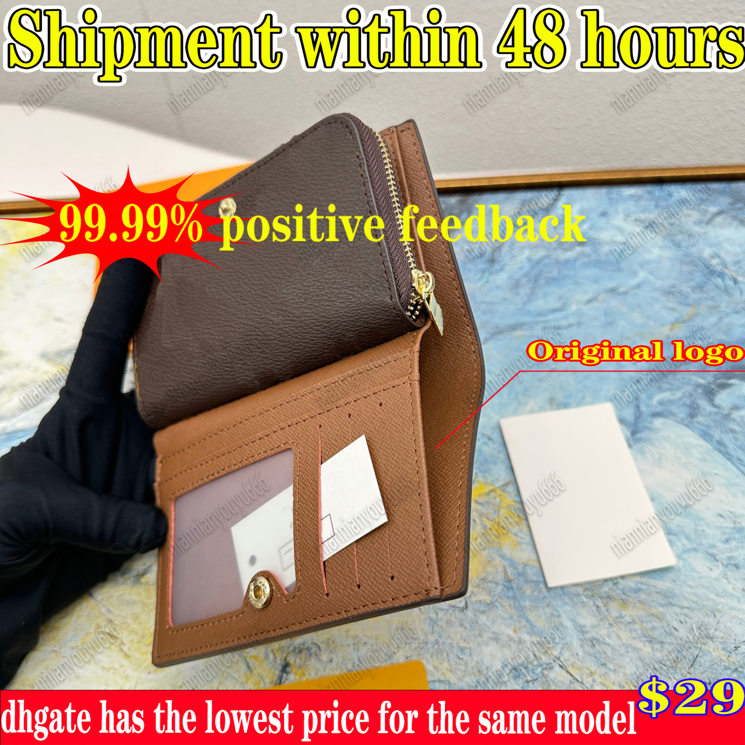 2023 New Women Wallets Fashion Short PU Leather Top Quality Card Holder Female Zipper Purse M80151 M80152 Mini Zippy Organizer Wallet Coin Purse Bag