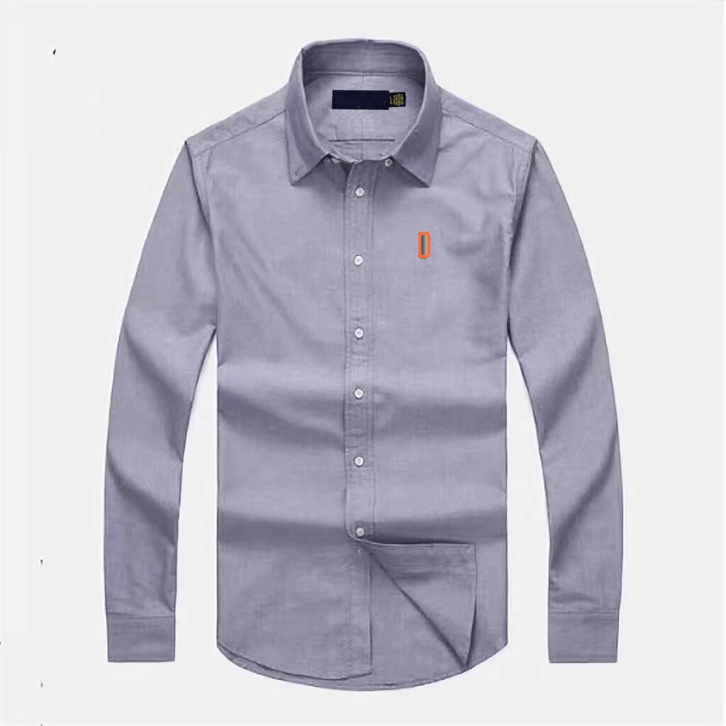 Mens Pure cotton polo Dress Casual Shirts s Slim Silk Designers T-shirts Long Sleeve fashion t business clothing plaid brands Multiple color