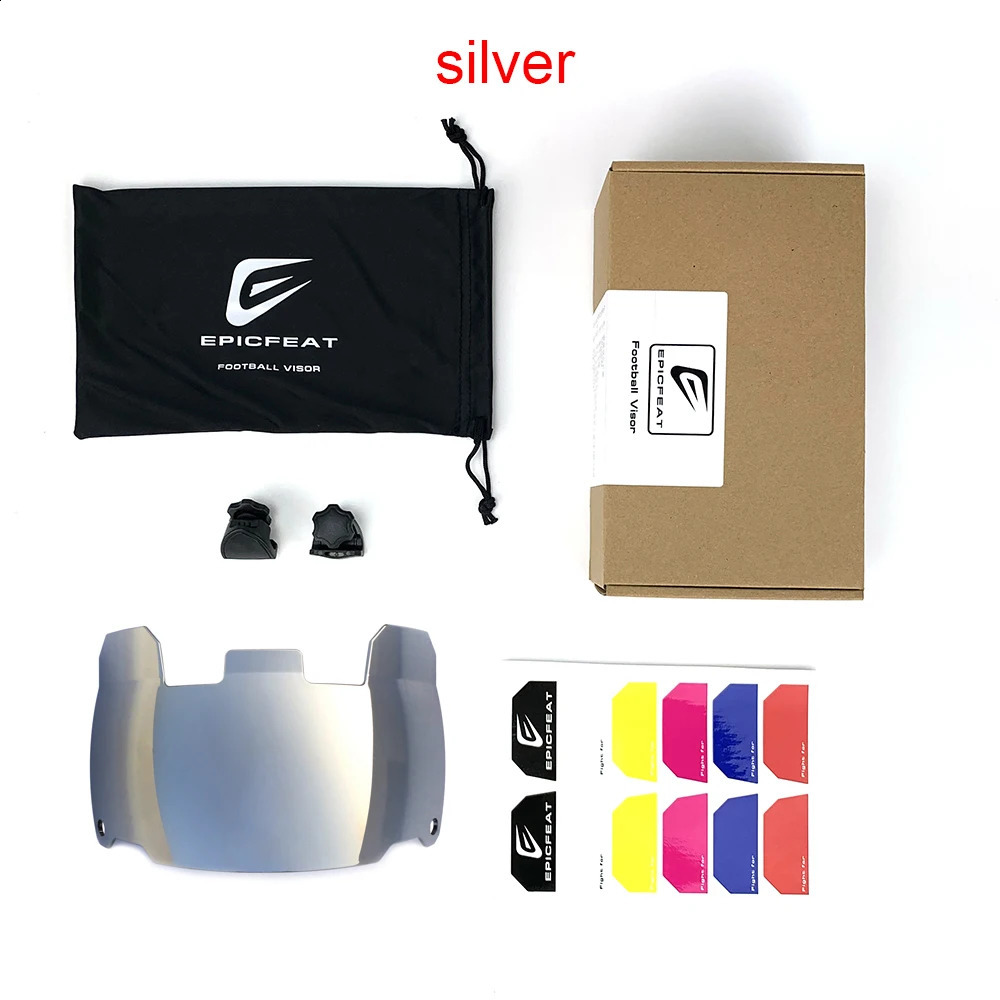 Universal Fit American Football Helmet Visor Rugby Rainbow Chrome Tinted Eye Shield Visors with Clips 241015
