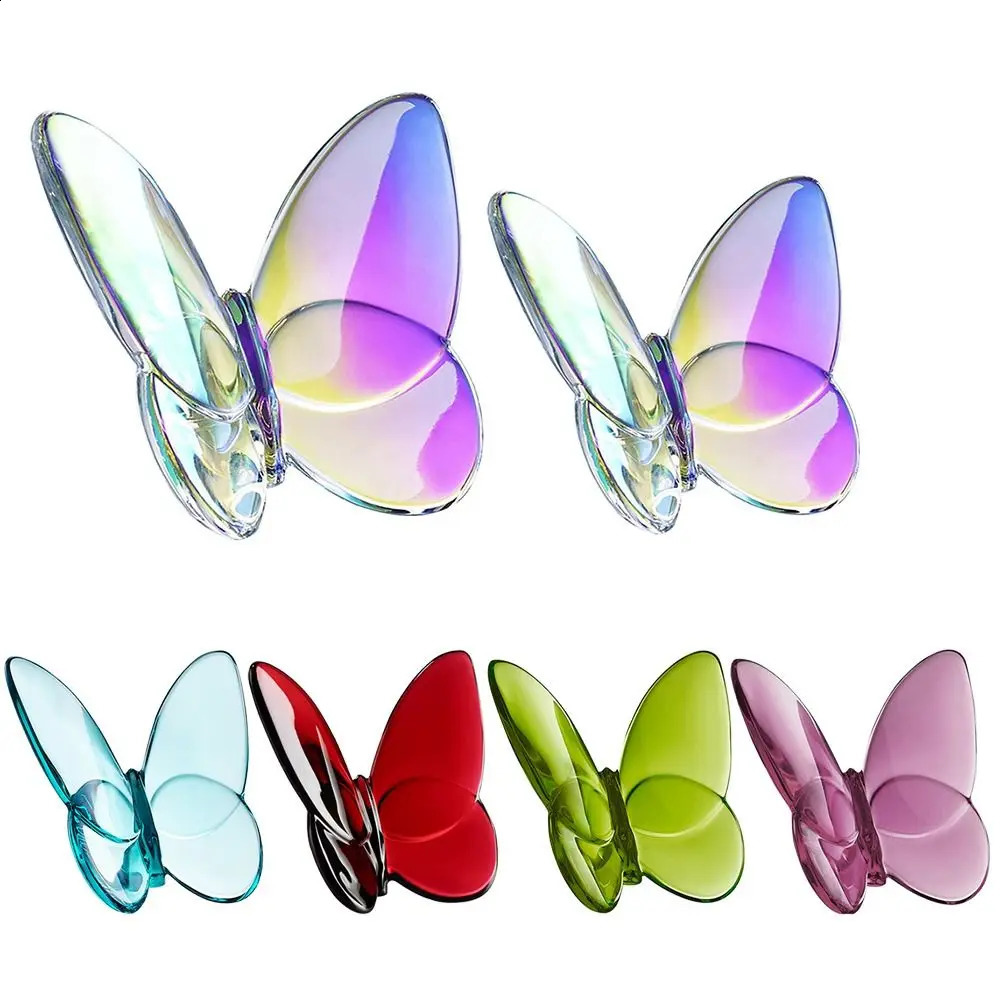 Colorful crystal butterfly pattern hightemperature reflective glass decoration vivid home 241014