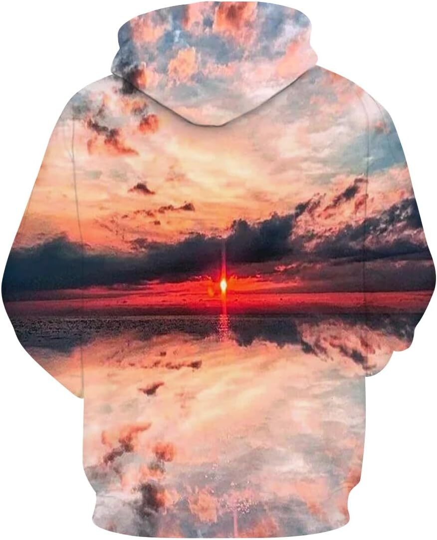 Hoodie for Mens Womens Novelty Tie Dye Fire Cloud Hoodie Colorful Abstract Dream Sky Sweatshirt Hoodie Graphic Fashionable and Warm