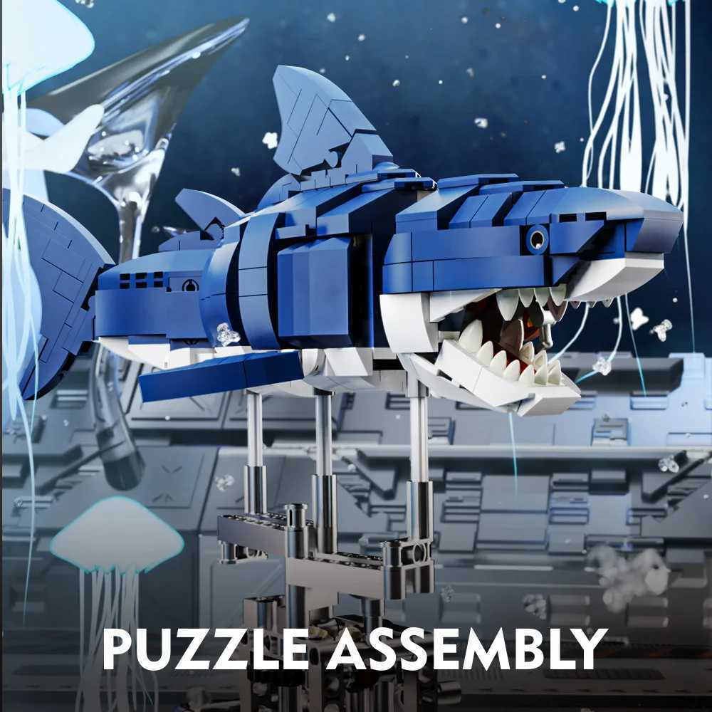 Shark Set for Kids 2024 STEM Toys Compatible with Sea Creatures Marine Animal Blocks Educational Building Kit | XJ241015 dh3628137