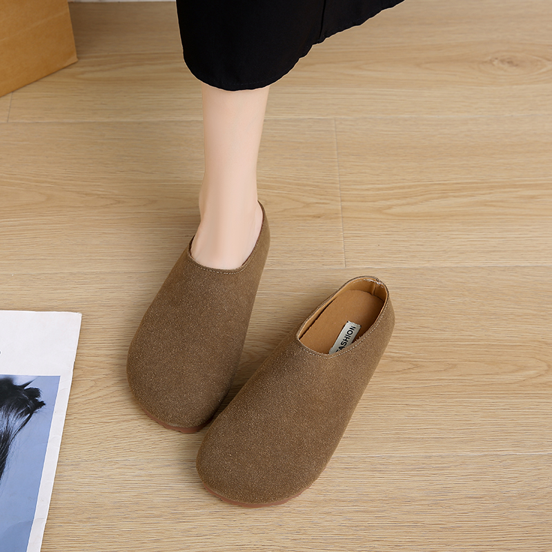 Designer Cork and Suede Flat Shoes Comfortable Outdoor Shoes for Men and Women