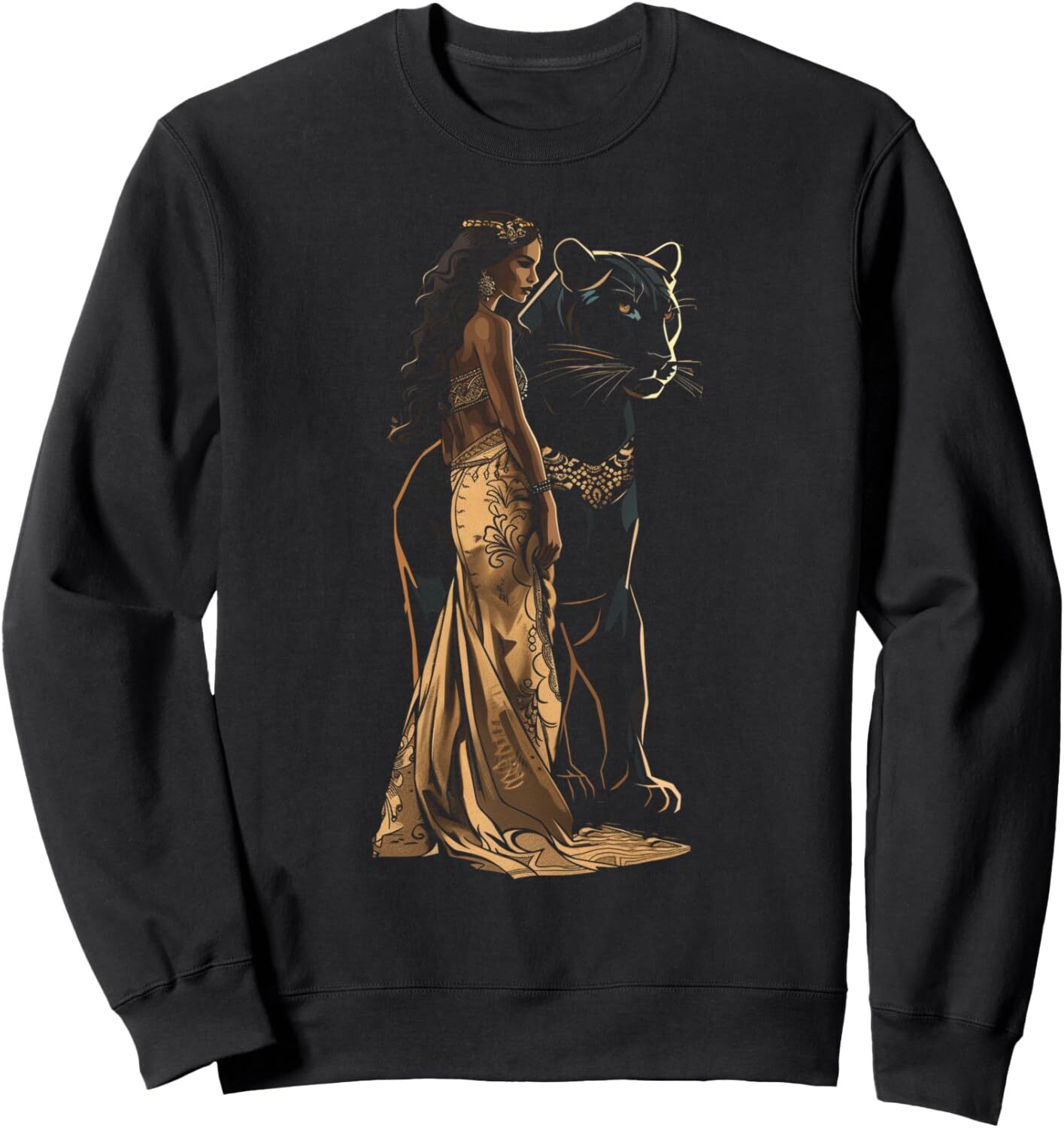 Long Sleeve Shirts for Men sweatshirt Fantasy Tiger Princess With Elegant Dress Woman Art Sweatshirt T shirt Tee Streetwear Casual tops clothes